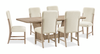 Austin 7pc Extension Dining Set with Table & 6 Chairs, 82-94\"W - Taupe & Natural Oak Brown
