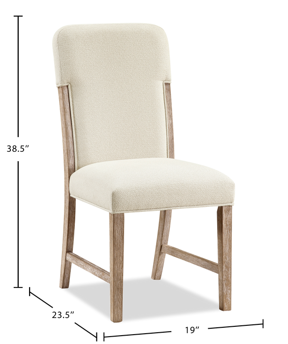 Austin 7pc Extension Dining Set with Table & 6 Chairs, 82-94\"W - Taupe & Natural Oak Brown
