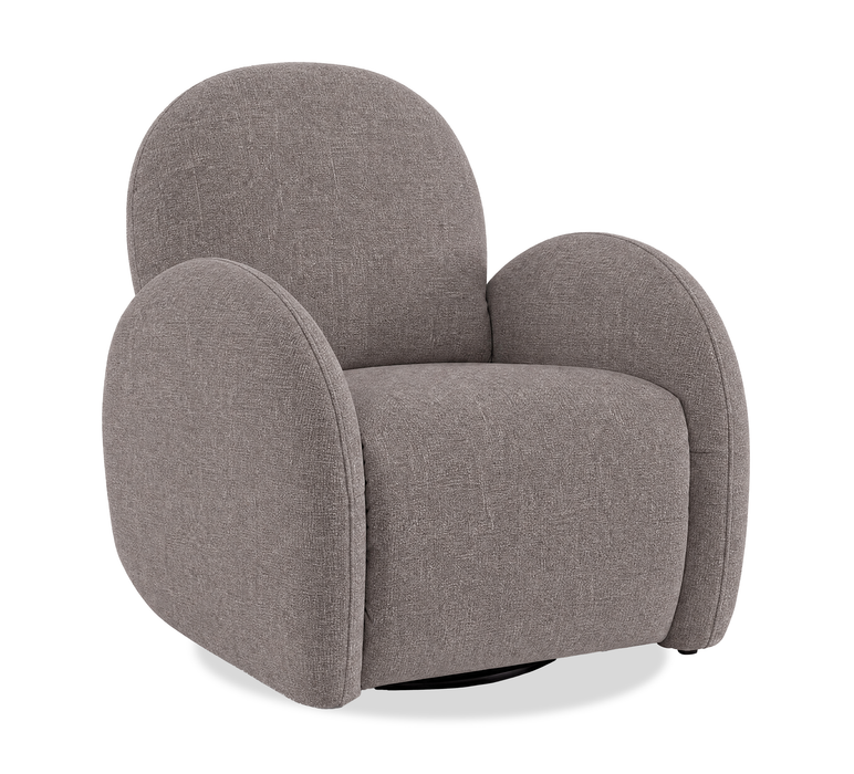 Shay 33\" Chenille Fabric Swivel Glider Reclining Accent Chair - Grey