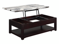 Sicily 48” Traditional Lift-Top Coffee Table with Storage and Casters – Dark Espresso 
