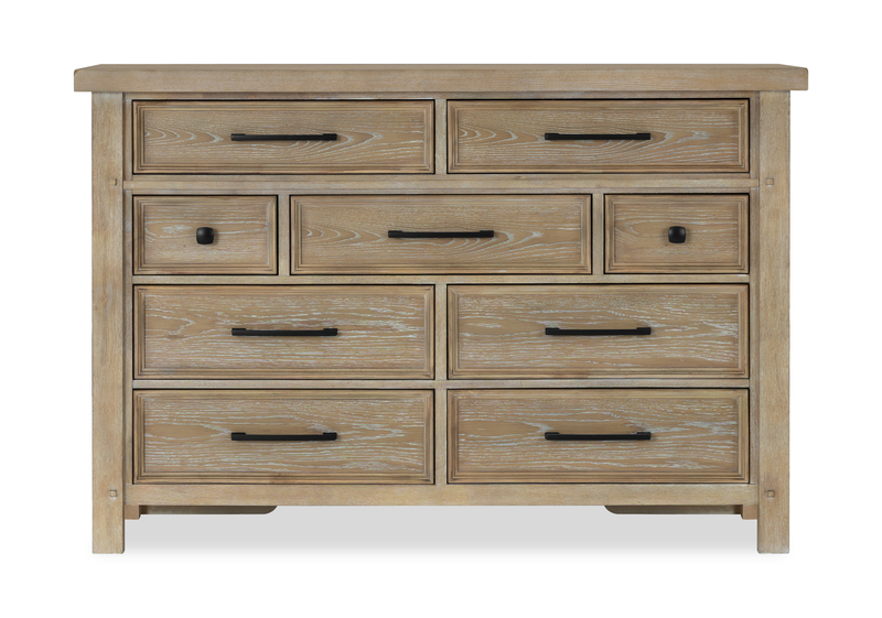 Sonoma 5pc Bedroom Set with Storage Bed, Dresser & Mirror, Light Brown - King Size