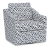 Made in Canada Sofa Lab Customizable Swivel 32" Fabric Accent Chair – Indigo Accent Fabric | Fauteuil d’appoint pivotant personnalisable de Sofa Lab de 32 po fabriqué au Canada en tissu - tissu décoratif Indigo