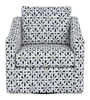 Made in Canada Sofa Lab Customizable Swivel 32" Fabric Accent Chair – Indigo Accent Fabric | Fauteuil d’appoint pivotant personnalisable de Sofa Lab de 32 po fabriqué au Canada en tissu - tissu décoratif Indigo