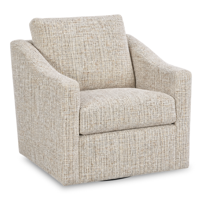 Made in Canada Sofa Lab Customizable Swivel 32\" Fabric Accent Chair – Rust Accent Fabric 