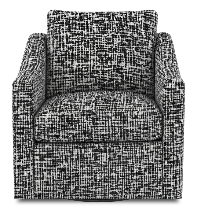Made in Canada Sofa Lab Customizable Swivel 32\" Fabric Accent Chair – Jet Accent Fabric 