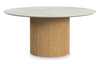 Sylvie 38” Modern Round Coffee Table with Marble Look Top – Natural 