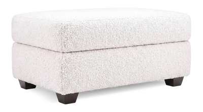 Made in Canada Customizable Sofa Lab Trunk 39" Fabric Storage Ottoman – Teddy Snow | Pouf de rangement personnalisable Trunk de Sofa Lab de 39 po fabriqué au Canada en tissu - Teddy Snow