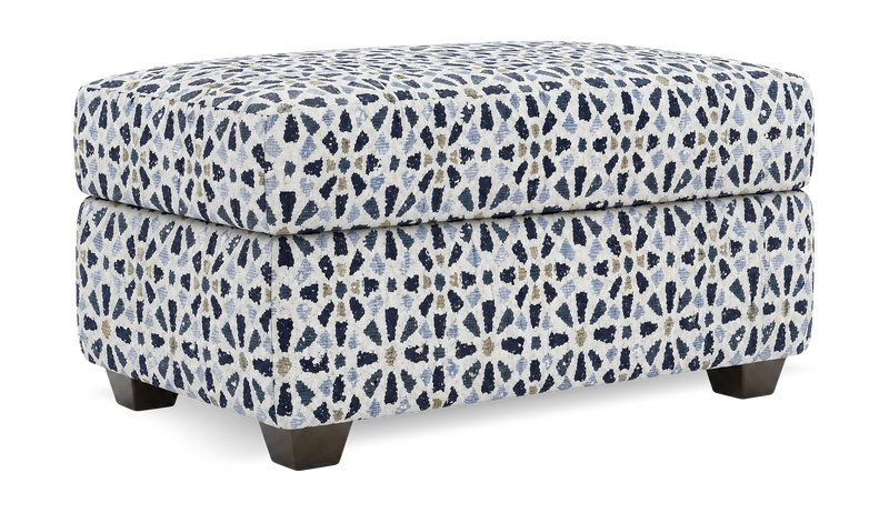 Made in Canada Customizable Sofa Lab Trunk 39\" Fabric Storage Ottoman – Indigo Accent Fabric