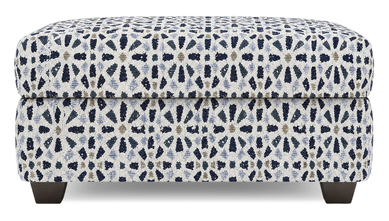 Made in Canada Customizable Sofa Lab Trunk 39\" Fabric Storage Ottoman – Indigo Accent Fabric