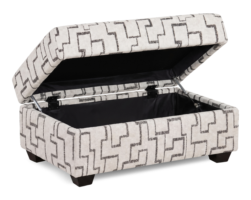 Made in Canada Customizable Sofa Lab Trunk 39\" Fabric Storage Ottoman – Tar Accent Fabric