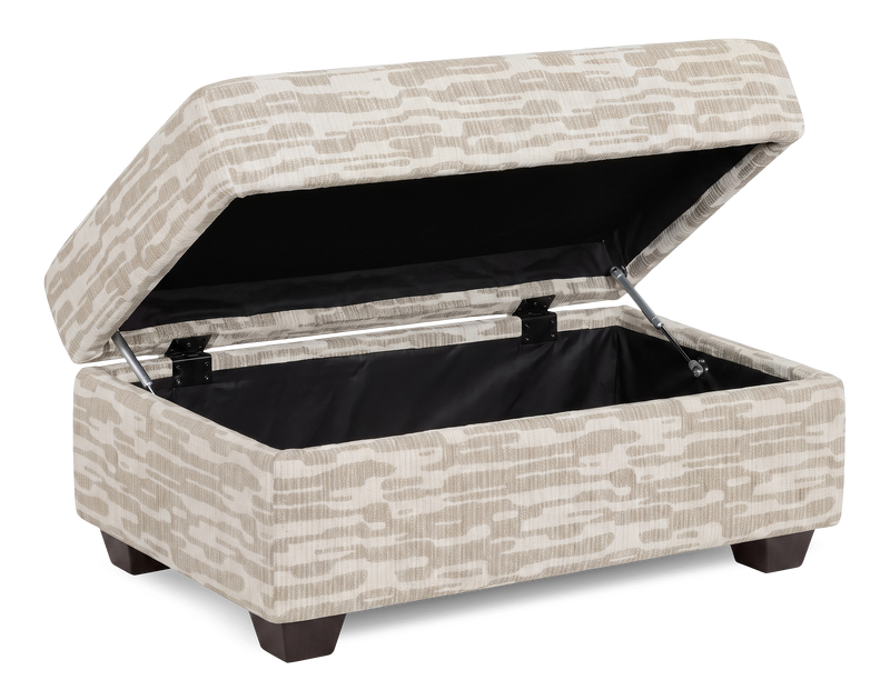 Made in Canada Customizable Sofa Lab Trunk 39\" Fabric Storage Ottoman – Bisque Accent Fabric