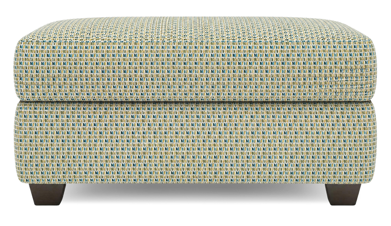 Made in Canada Customizable Sofa Lab Trunk 39\" Fabric Storage Ottoman – Peacock Accent Fabric