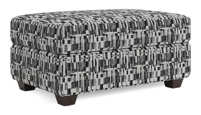 Made in Canada Customizable Sofa Lab Trunk 39" Fabric Storage Ottoman – Noir Accent Fabric | Pouf de rangement personnalisable Trunk de Sofa Lab de 39 po fabriqué au Canada en tissu - tissu décoratif Noir