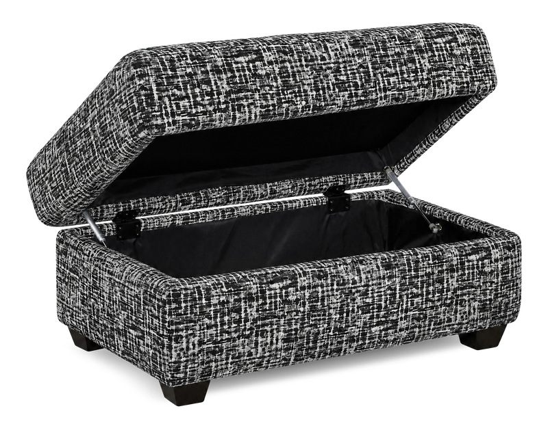 Made in Canada Customizable Sofa Lab Trunk 39\" Fabric Storage Ottoman – Jet Accent Fabric