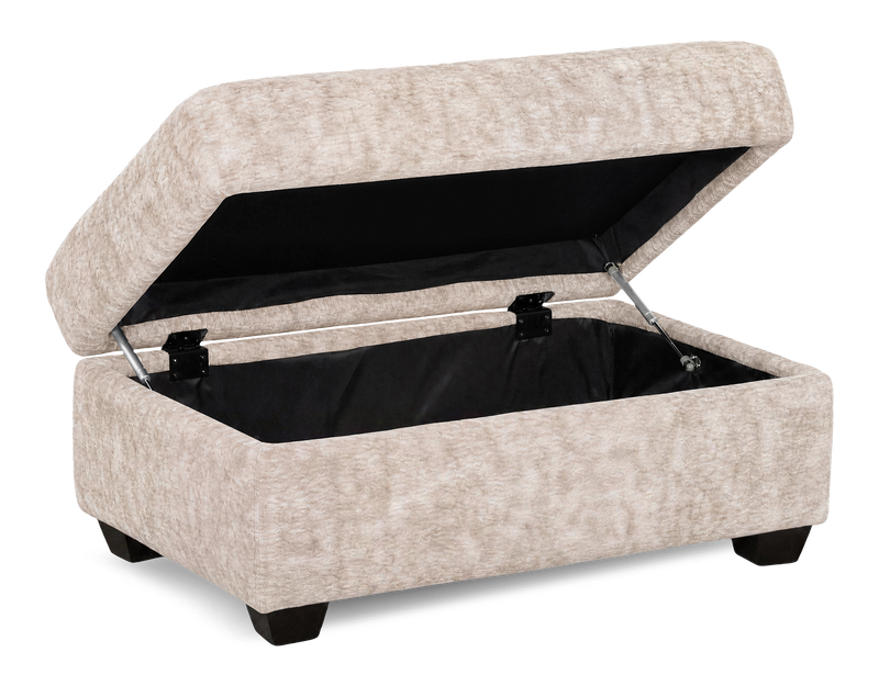 Made in Canada Customizable Sofa Lab Trunk 39\" Fabric Storage Ottoman – Plush Parchment