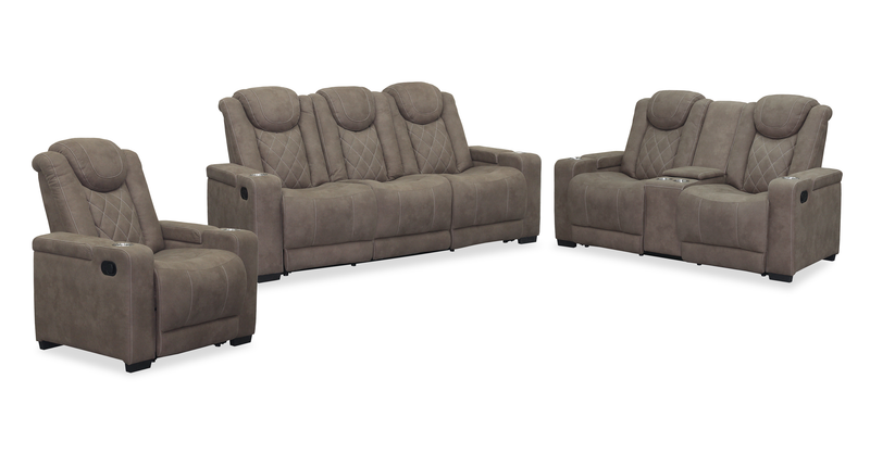 Venture 70.08” Faux Suede Reclining Loveseat with Storage and Cupholders - Chocolate