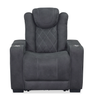 Venture 35.83” Faux Suede Power Reclining Chair with Power Headrests, Cupholders, and USB Port - Grey | Fauteuil à inclinaison électrique Venture de 35,83 po en suédine avec appuie-têtes électriques, porte-gobelets et port USB - gris