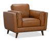 Viero 42.1" Genuine Leather Accent Chair - Caramel   | Fauteuil d’appoint Viero de 42,1 po en cuir véritable - caramel