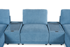Voyage Modular 6-Piece Left-Facing Fabric Sectional with Console and Ottoman – Blue | Sofa sectionnel modulaire de gauche Voyage 6 pièces en tissu avec console et pouf - bleu