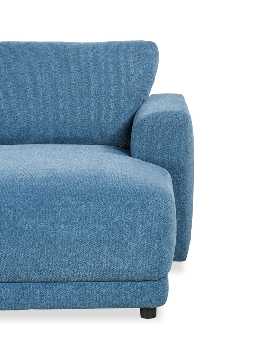 Voyage Modular 4-Piece U-Shaped Fabric Sectional with Removable Back Cushions – Blue