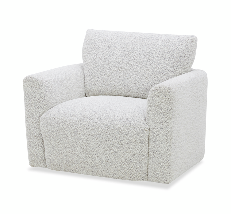 Waverly 40.55” Contemporary Fabric Swivel Chair with Removable Back Cushion – Linen