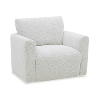 Waverly 40.55” Contemporary Fabric Swivel Chair with Removable Back Cushion – Linen 