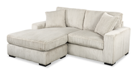 Willow 2-Piece Fabric Sectional with Removable Cushions and Chaise Ottoman – Sand 
