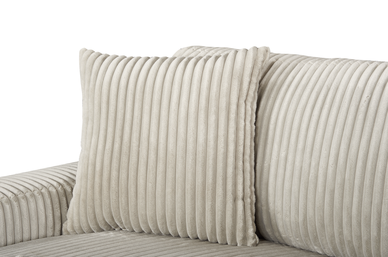 Willow 2-Piece Fabric Sectional with Removable Cushions and Chaise Ottoman – Sand
