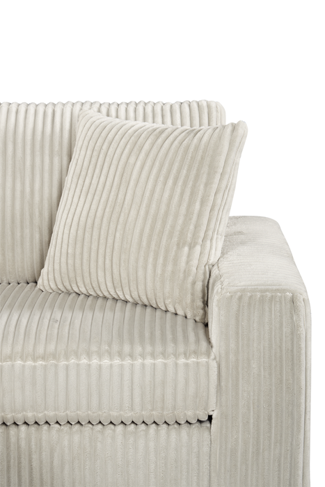 Willow 2-Piece Fabric Sectional with Removable Cushions and Chaise Ottoman – Sand