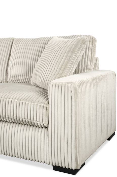 Willow 2-Piece Fabric Sectional with Removable Cushions and Chaise Ottoman – Sand