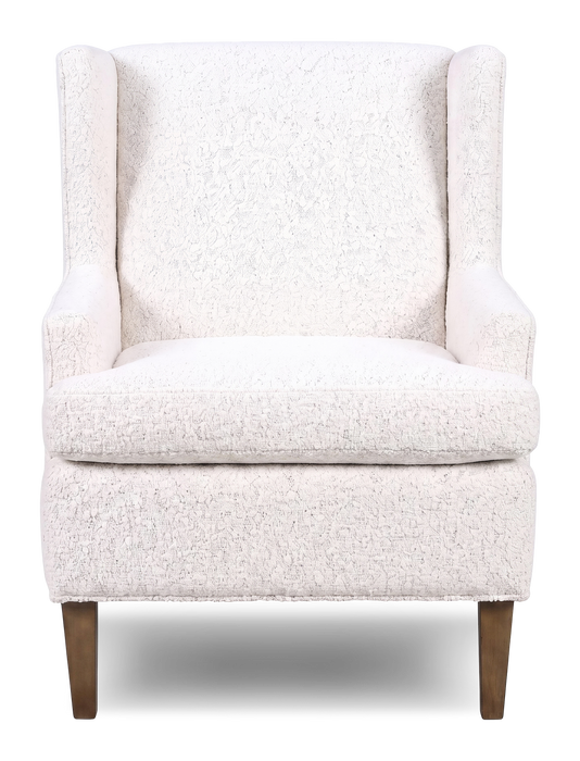 Made in Canada Sofa Lab Customizable Wingback 30\" Fabric Accent Chair – Teddy Snow