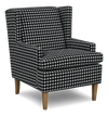 Made in Canada Sofa Lab Customizable Wingback 30\" Fabric Accent Chair – Panda Accent Fabric 