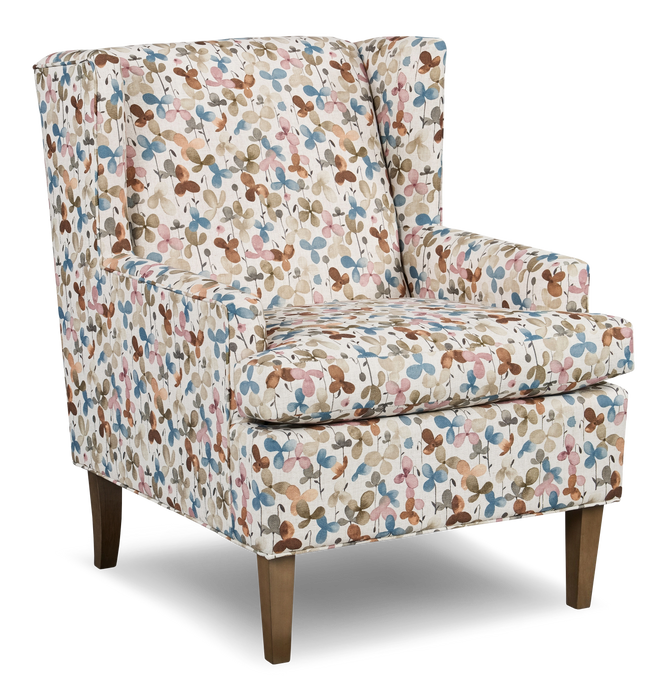 Made in Canada Sofa Lab Customizable Wingback 30\" Fabric Accent Chair – Rose Accent Fabric 