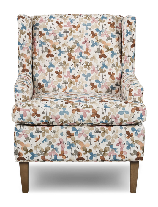 Made in Canada Sofa Lab Customizable Wingback 30\" Fabric Accent Chair – Rose Accent Fabric 