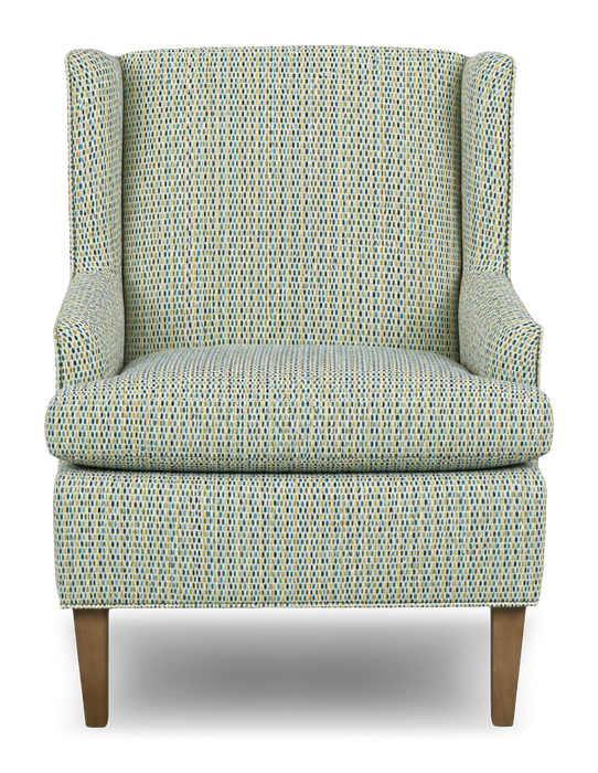 Made in Canada Sofa Lab Customizable Wingback 30\" Fabric Accent Chair – Peacock Accent Fabric 