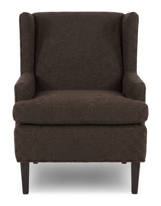 Made in Canada Sofa Lab Customizable Wingback 30\" Fabric Accent Chair – Teddy Walnut