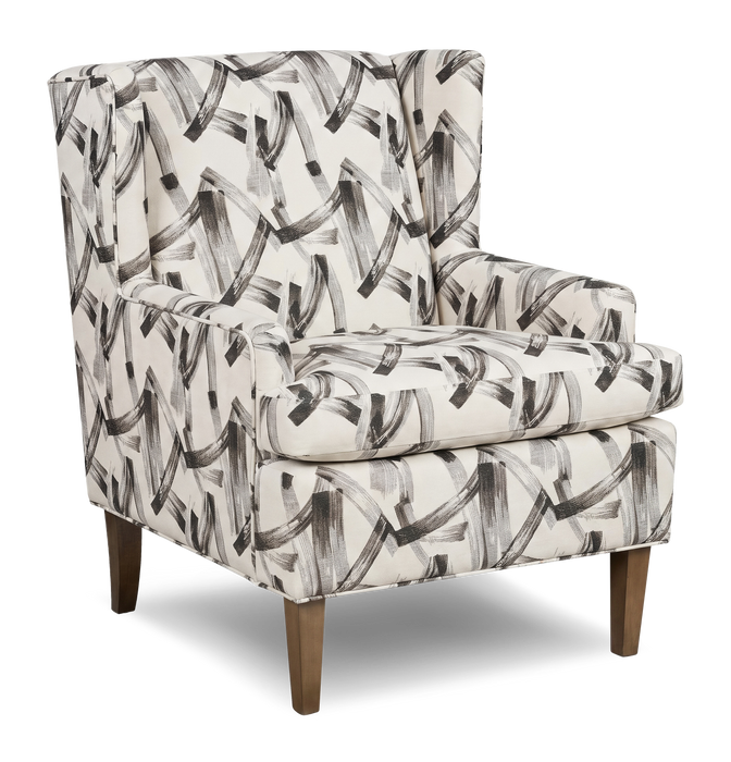 Made in Canada Sofa Lab Customizable Wingback 30\" Fabric Accent Chair – Stormy Accent Fabric 