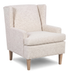 Made in Canada Sofa Lab Customizable Wingback 30\" Fabric Accent Chair – Chenille White