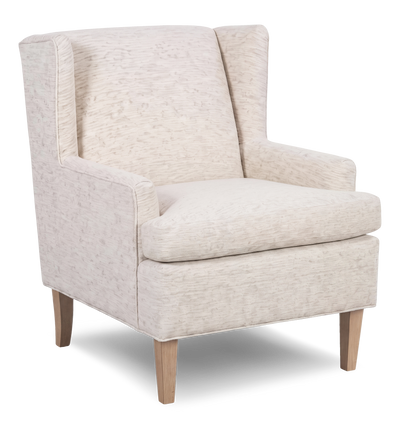 Made in Canada Sofa Lab Customizable Wingback 30" Fabric Accent Chair – Chenille White | Fauteuil d’appoint à oreilles personnalisable de Sofa Lab de 30 po fabriqué au Canada en tissu - Chenille White
