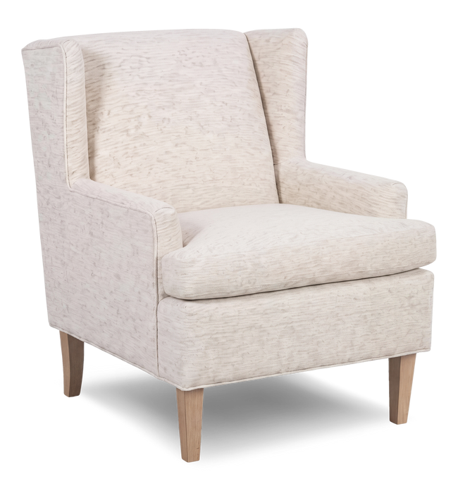 Made in Canada Sofa Lab Customizable Wingback 30\" Fabric Accent Chair – Chenille White