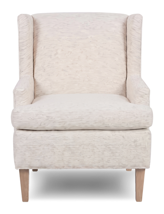 Made in Canada Sofa Lab Customizable Wingback 30\" Fabric Accent Chair – Chenille White