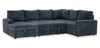 Winston 3-Piece Left-Facing Fabric Sleeper Sectional with Storage Chaise – Slate | Sofa-lit sectionnel de gauche Winston 3 pièces en tissu avec fauteuil long de rangement - ardoise