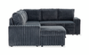 Winston 3-Piece Left-Facing Fabric Sleeper Sectional with Storage Chaise – Slate | Sofa-lit sectionnel de gauche Winston 3 pièces en tissu avec fauteuil long de rangement - ardoise
