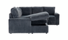 Winston 3-Piece Left-Facing Fabric Sleeper Sectional with Storage Chaise – Slate | Sofa-lit sectionnel de gauche Winston 3 pièces en tissu avec fauteuil long de rangement - ardoise