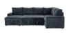 Winston 3-Piece Left-Facing Fabric Sleeper Sectional with Storage Chaise – Slate | Sofa-lit sectionnel de gauche Winston 3 pièces en tissu avec fauteuil long de rangement - ardoise