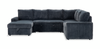 Winston 3-Piece Left-Facing Fabric Sleeper Sectional with Storage Chaise – Slate | Sofa-lit sectionnel de gauche Winston 3 pièces en tissu avec fauteuil long de rangement - ardoise