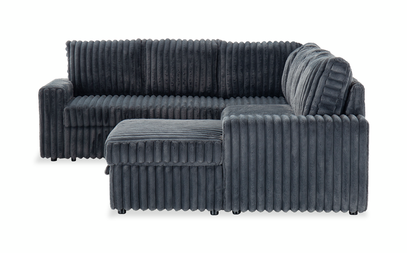 Winston 3-Piece Right-Facing Fabric Sleeper Sectional with Storage Chaise – Slate