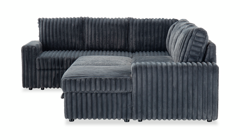 Winston 3-Piece Right-Facing Fabric Sleeper Sectional with Storage Chaise – Slate