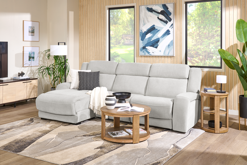 Shaquille O’Neal Home Legacy 3-Piece Left-Facing Power Reclining Sectional with Shaq-o-pedic Comfort - Grey 