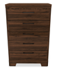 Yorkdale Bedroom Chest of Drawers, 5-Drawer, 31.1"W x 47.4"H, Made in Canada – Walnut Brown | Commode verticale Yorkdale de 31,1 po (L) x 47,4 po (H) à 5 tiroirs pour la chambre à coucher, fabriquée au Canada - brun noyer